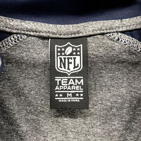 NFL Patriots Sweatshirt Mens Medium Gray Blue 1/4 Zip NFL Football New England - Picture 11 of 16